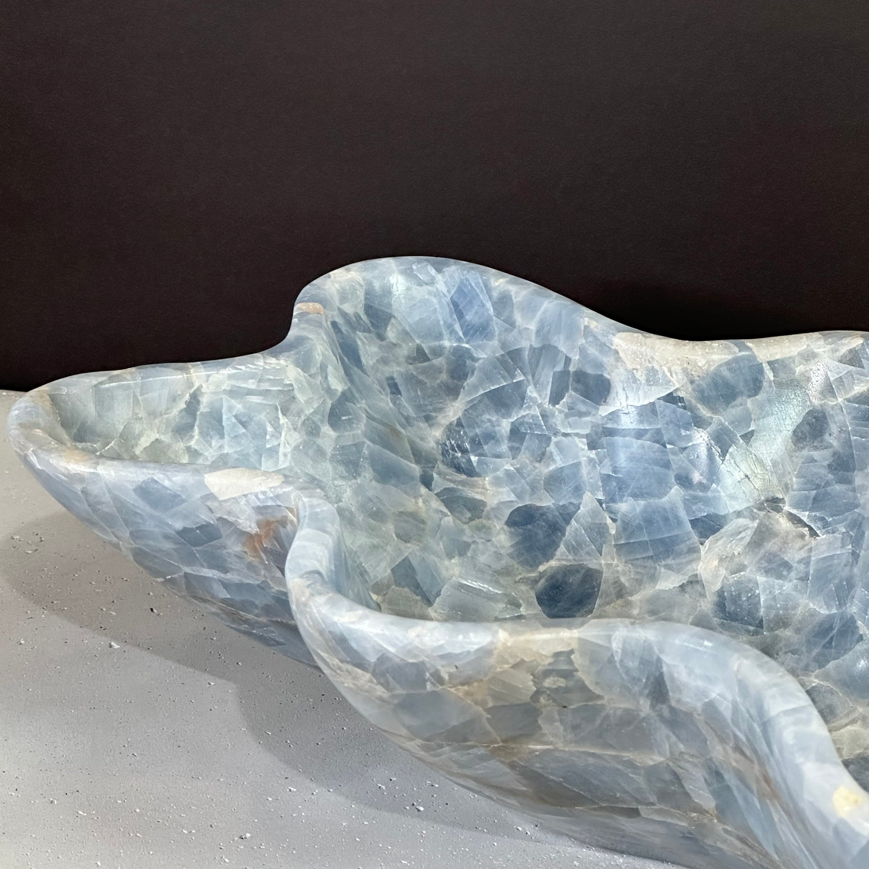Blue Calcite Bowl - Handcrafted