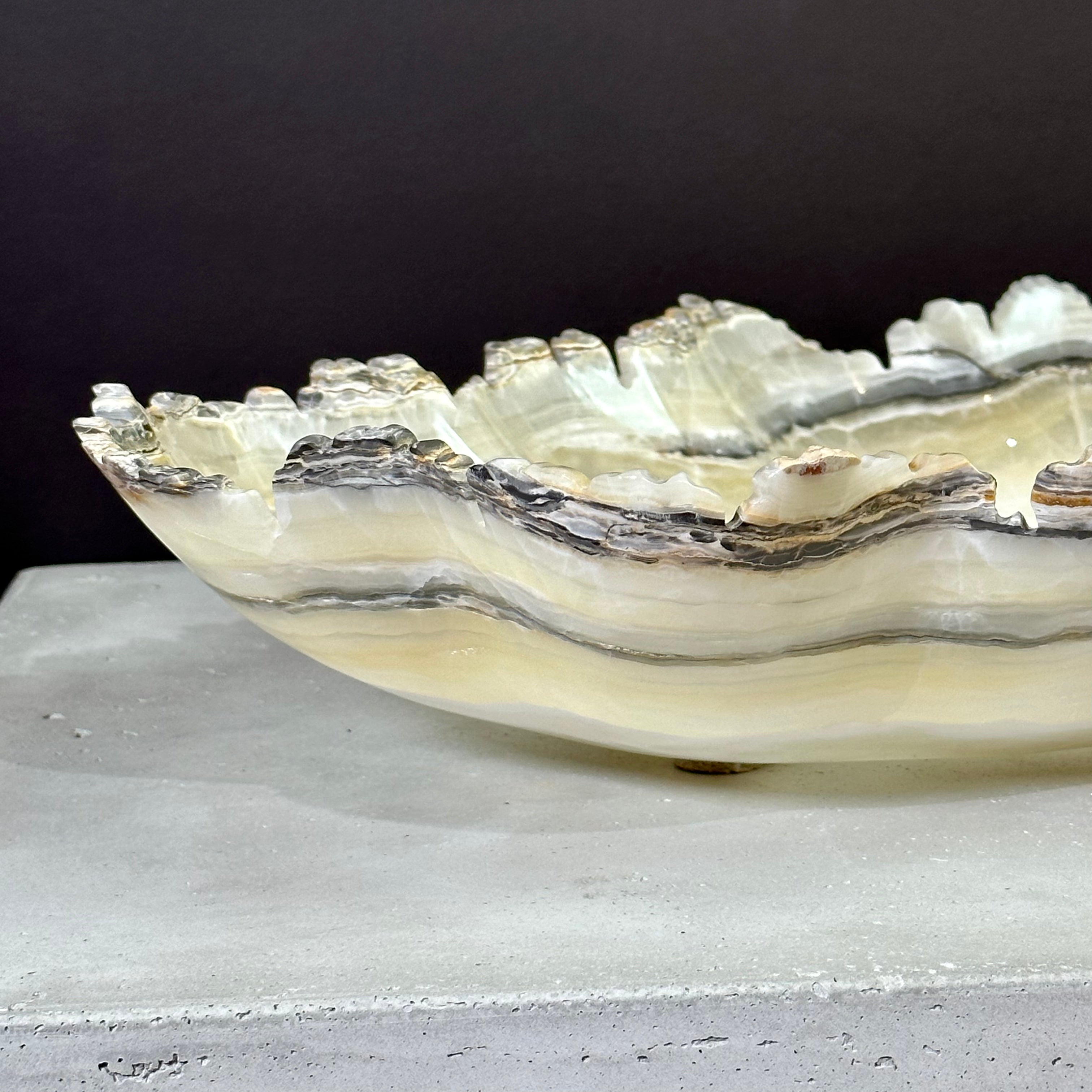 Pearlescent Onyx Bowl - Handcarved Nacar