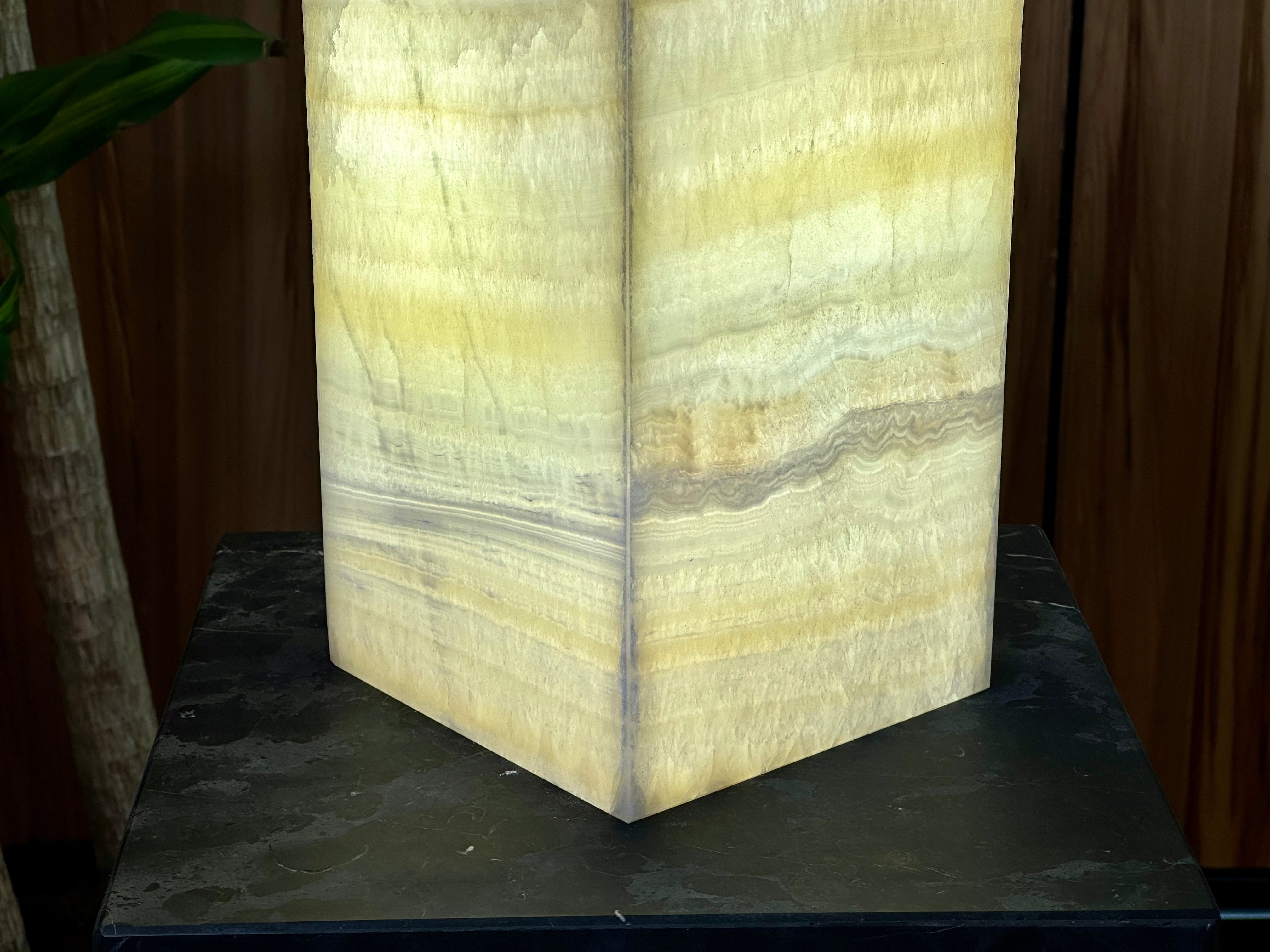 Gold Banded Onyx Lamp