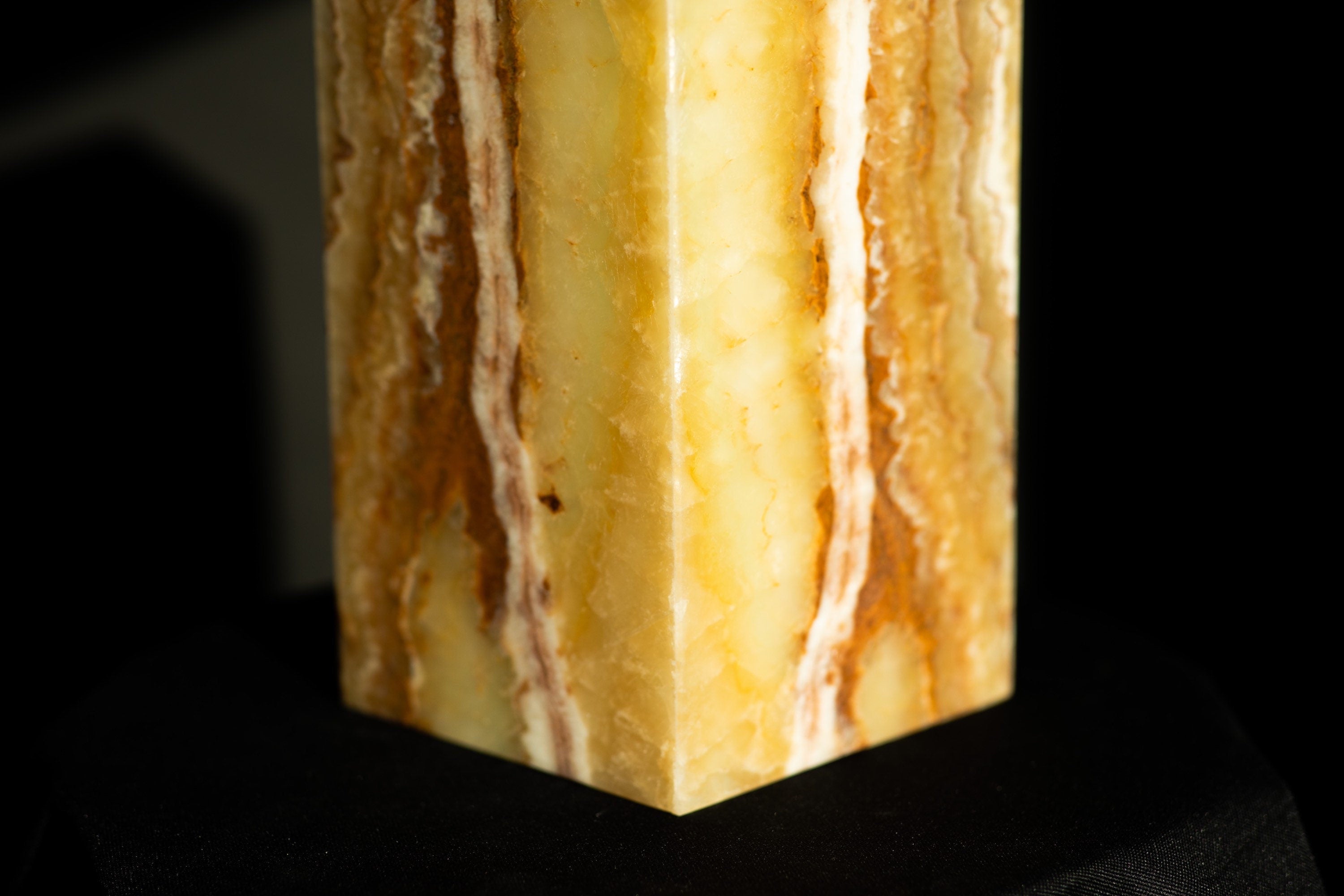 Beige Onyx Bedside Lamp - 12 Inches Tall