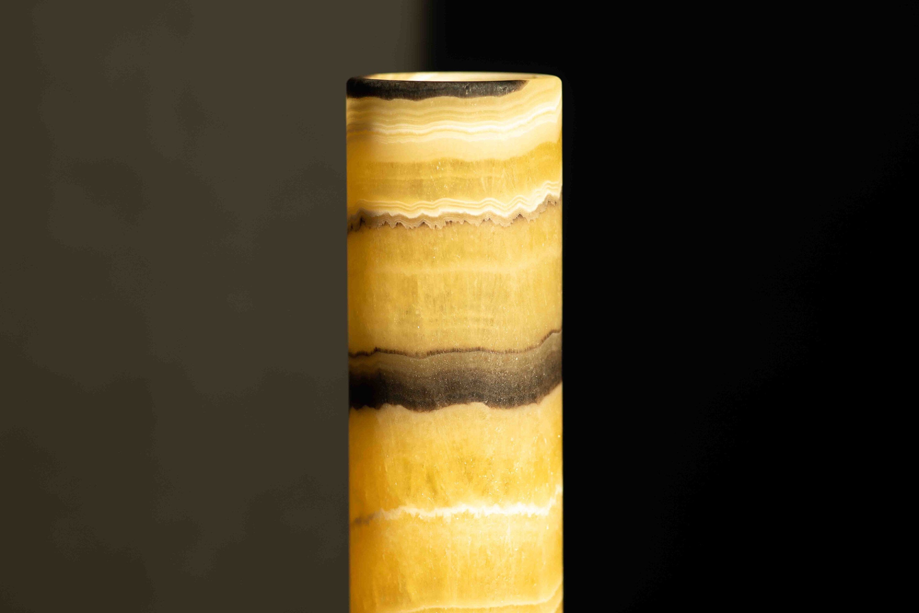 Golden Rays - Onyx Lamp - 12 Inches Tall