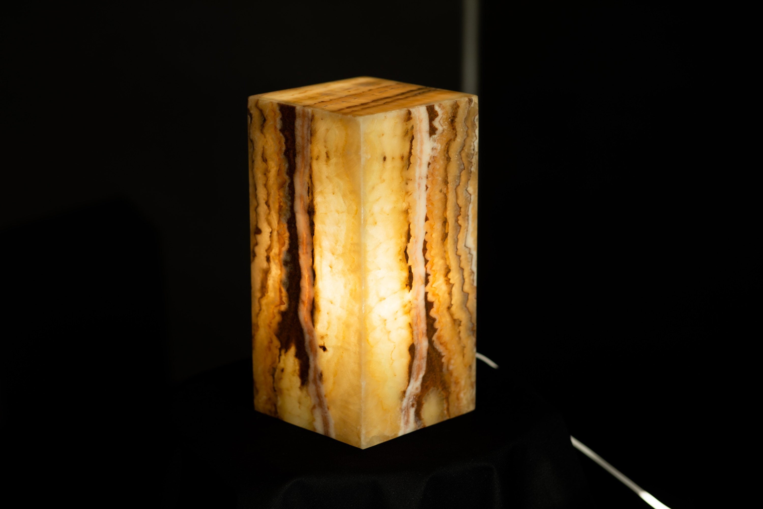 Beige Onyx Bedside Lamp - 12 Inches Tall