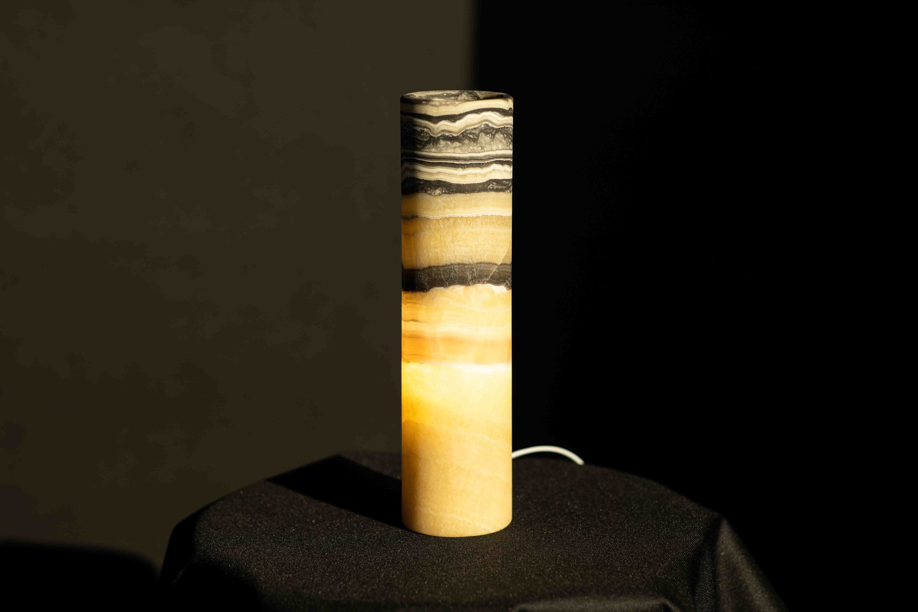 Golden Rays - Onyx Lamp - 12 Inches Tall