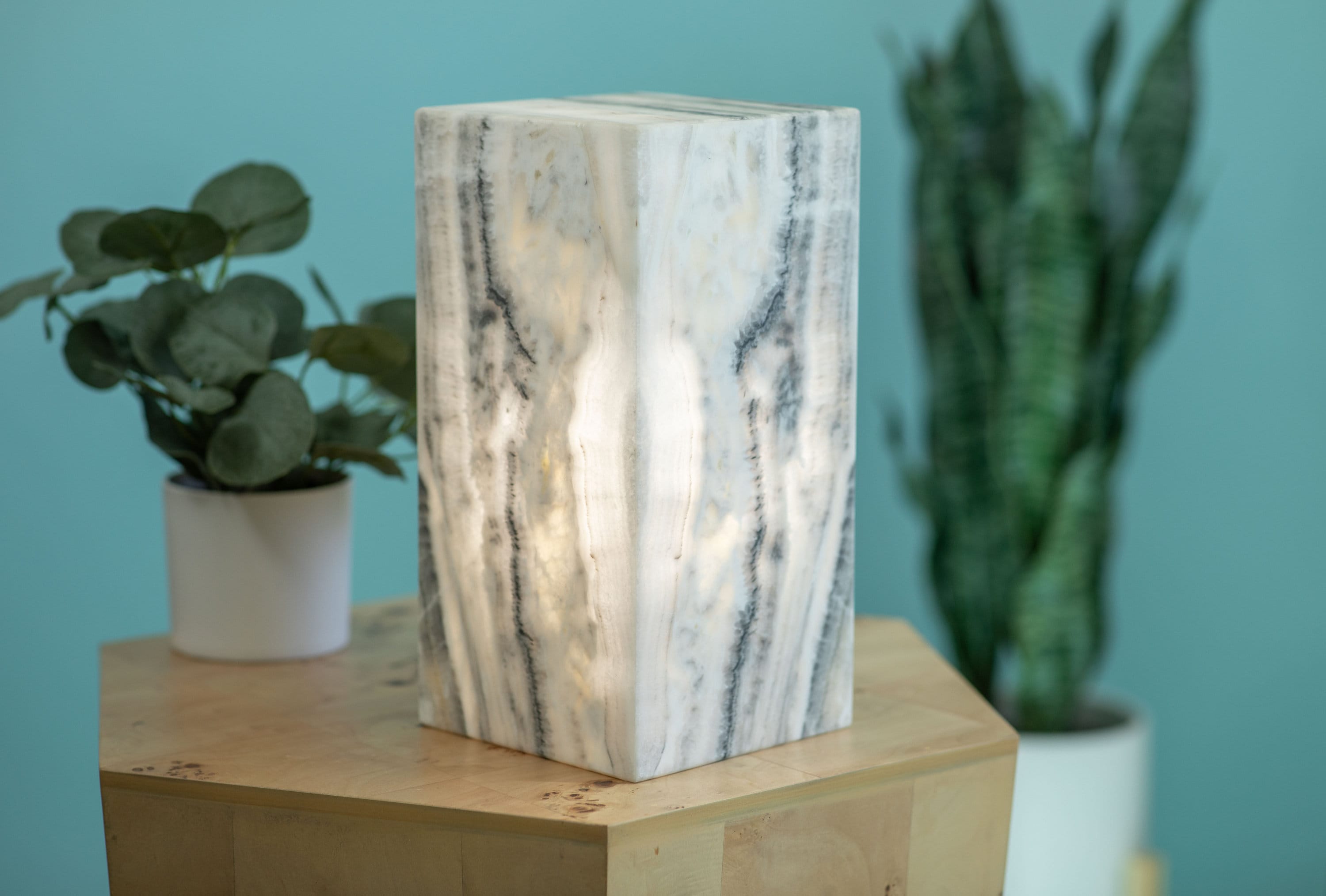 Onyx Nightstand Lamp - Handmade Table Lamp for Bedroom and Living Room Decor, Beautiful Onyx Stone Accent to Brighten Your Space