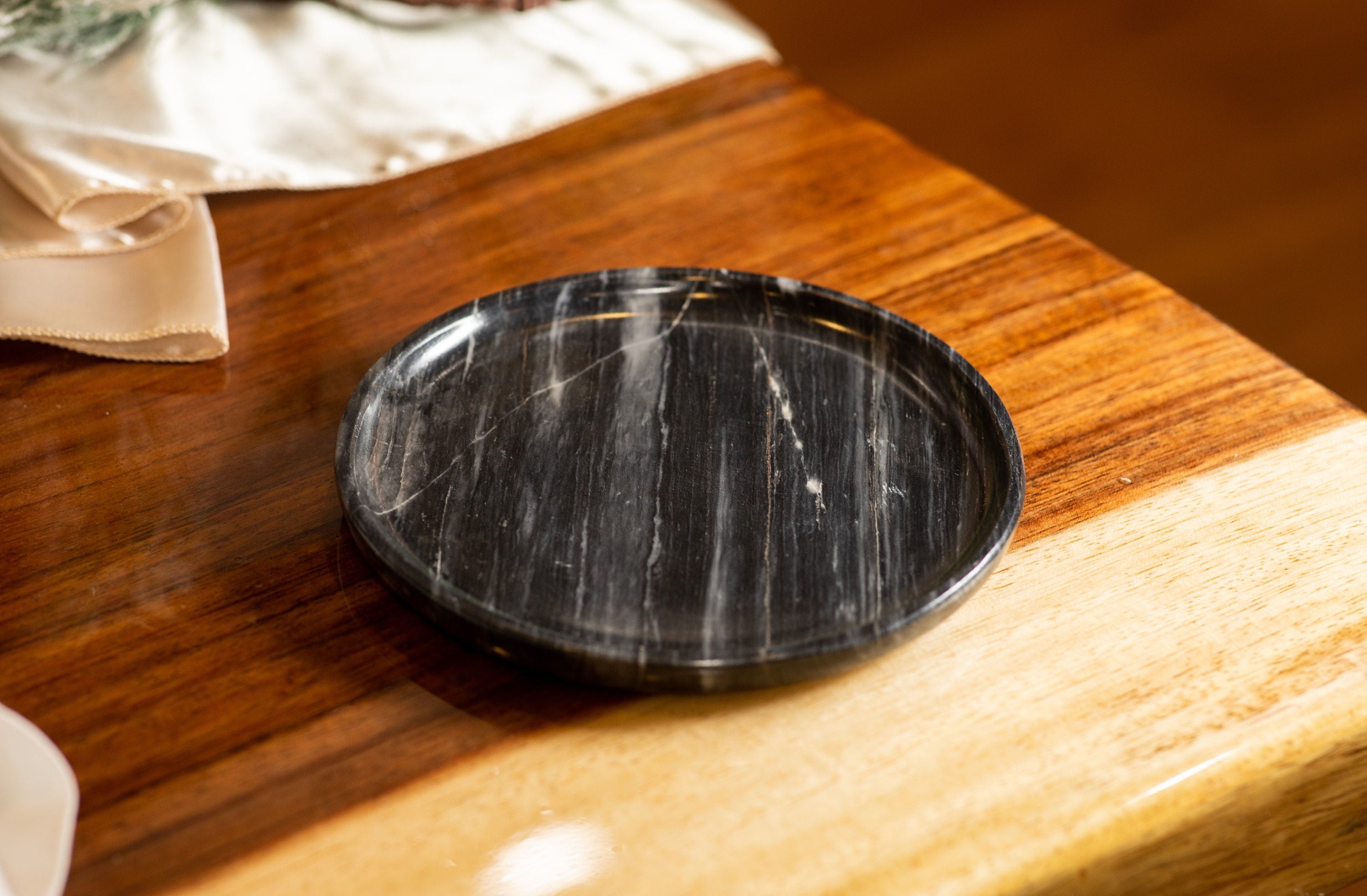Black Marble Serving Tray - Handmade - High Quality Marble