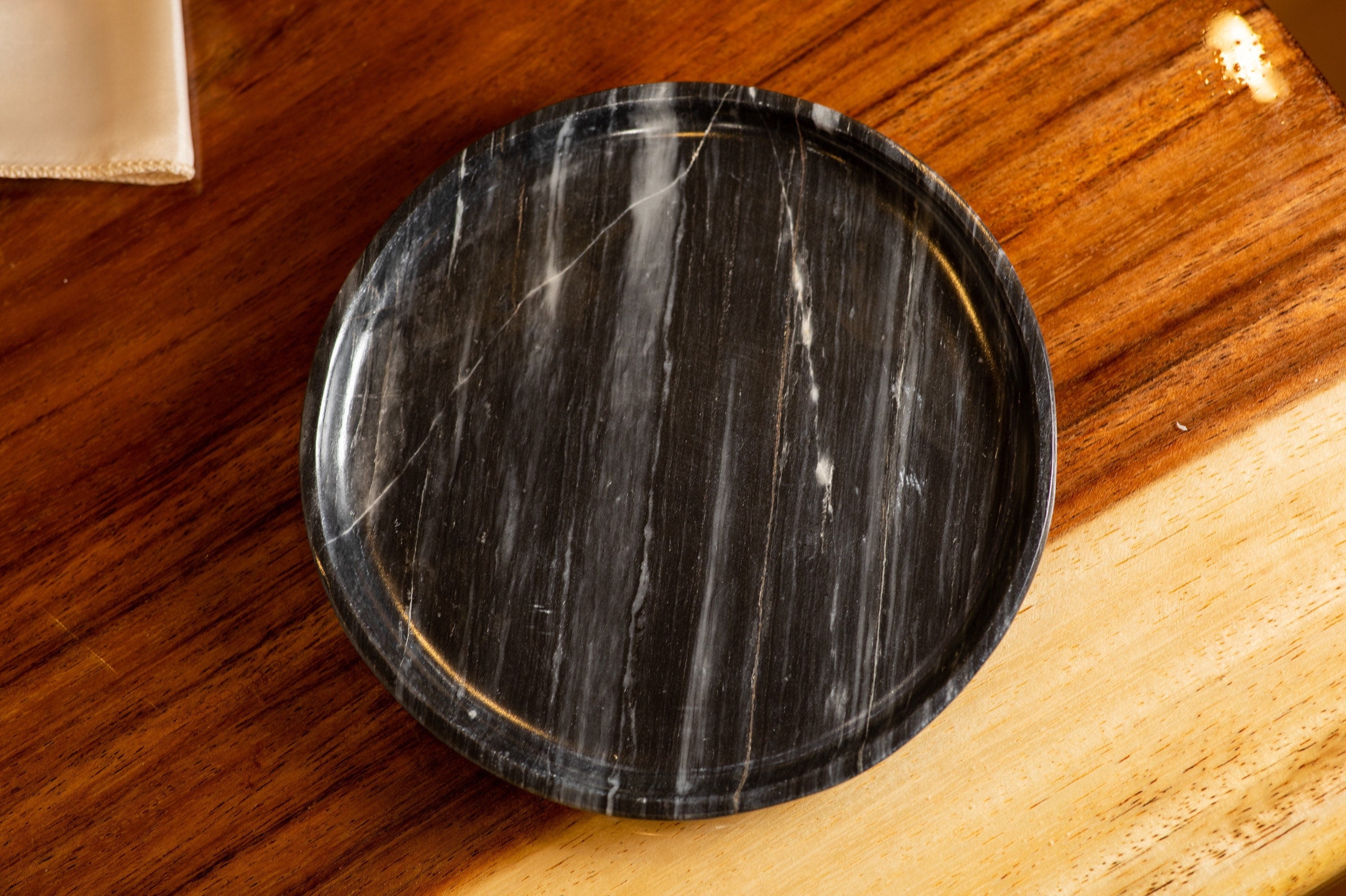 Black Marble Serving Tray - Handmade - High Quality Marble