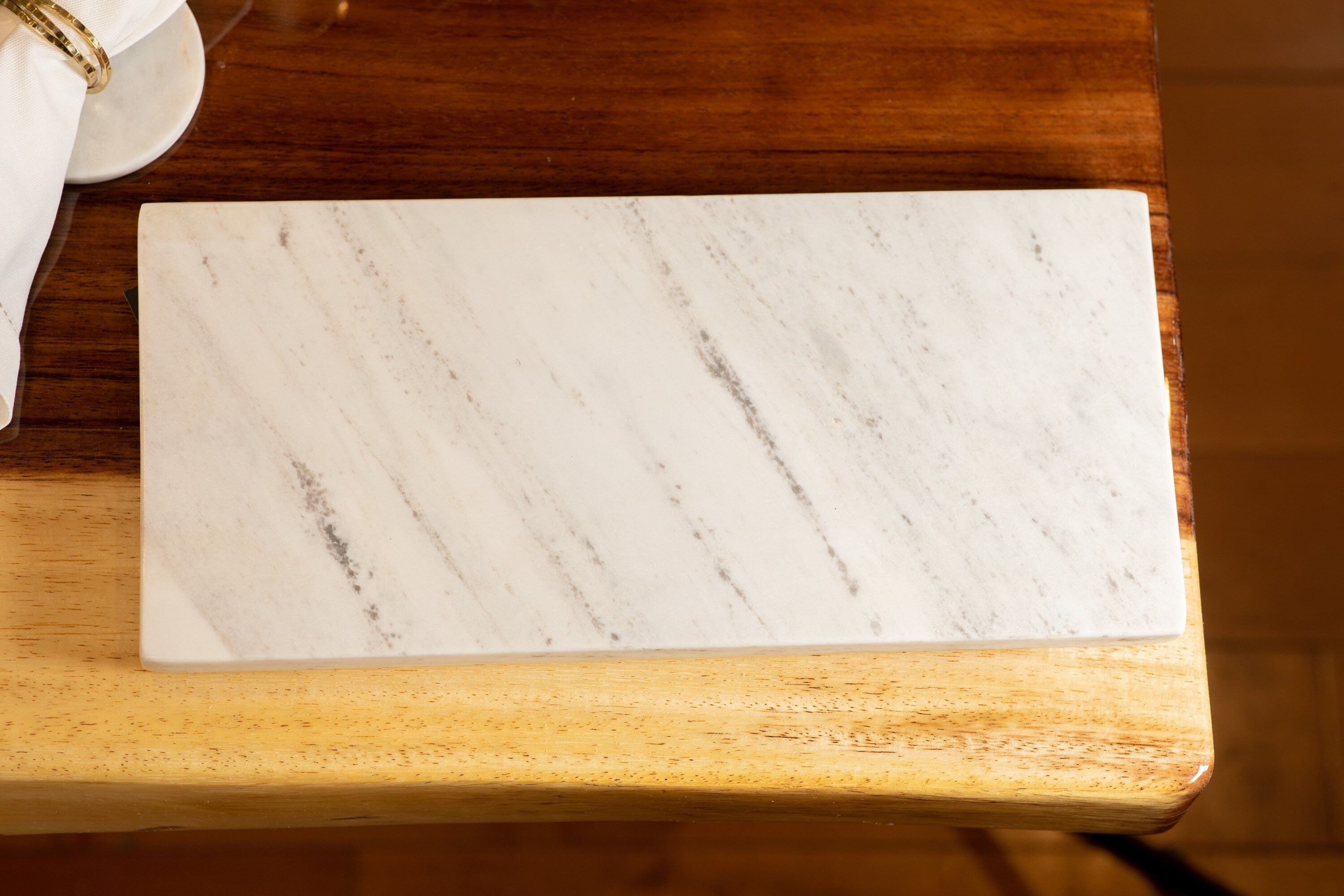 White Marble Charcuterie Board - Handmade - High Grade Polish