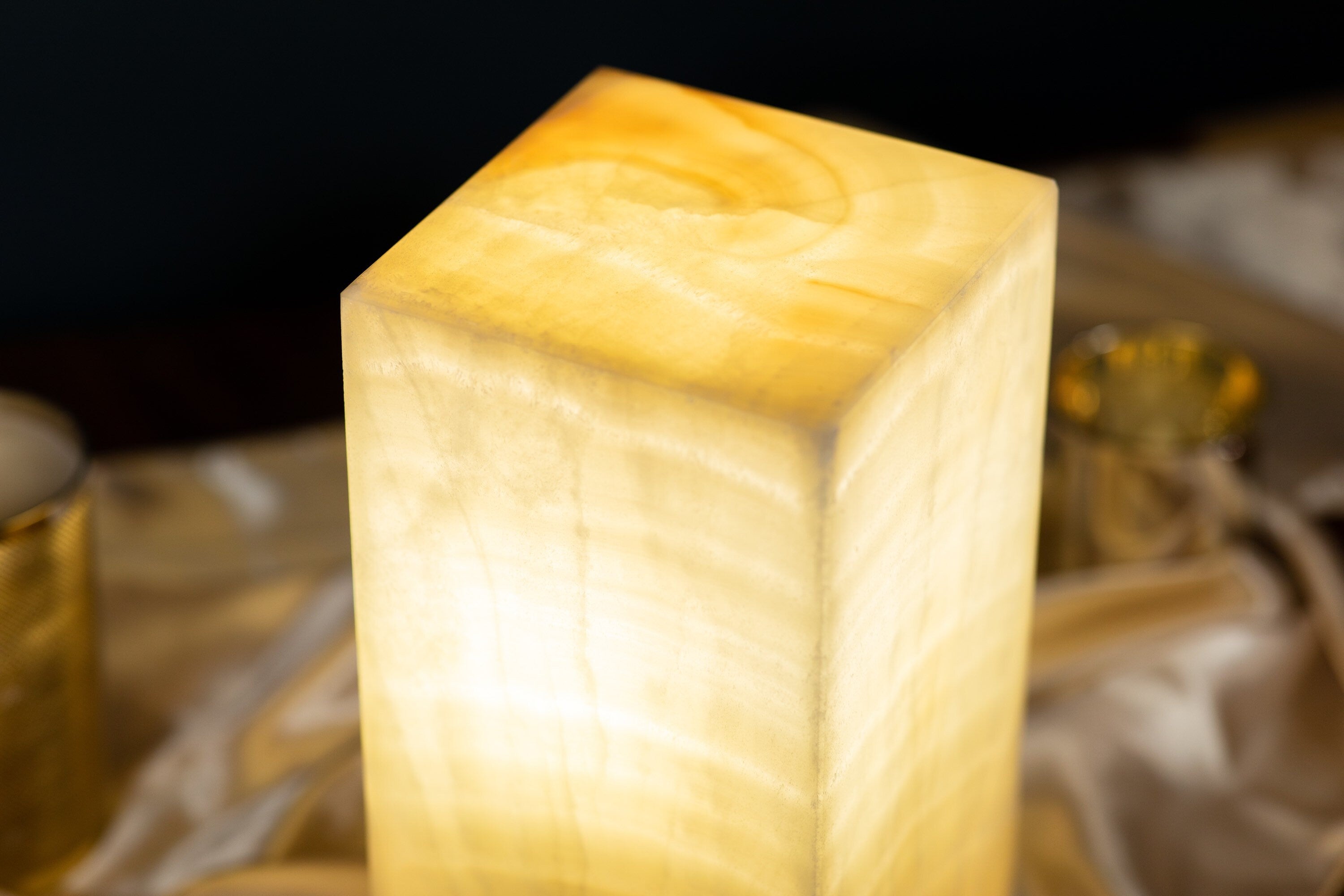 Yellow Glow - Handmade Onyx Lamp - 12 Inches