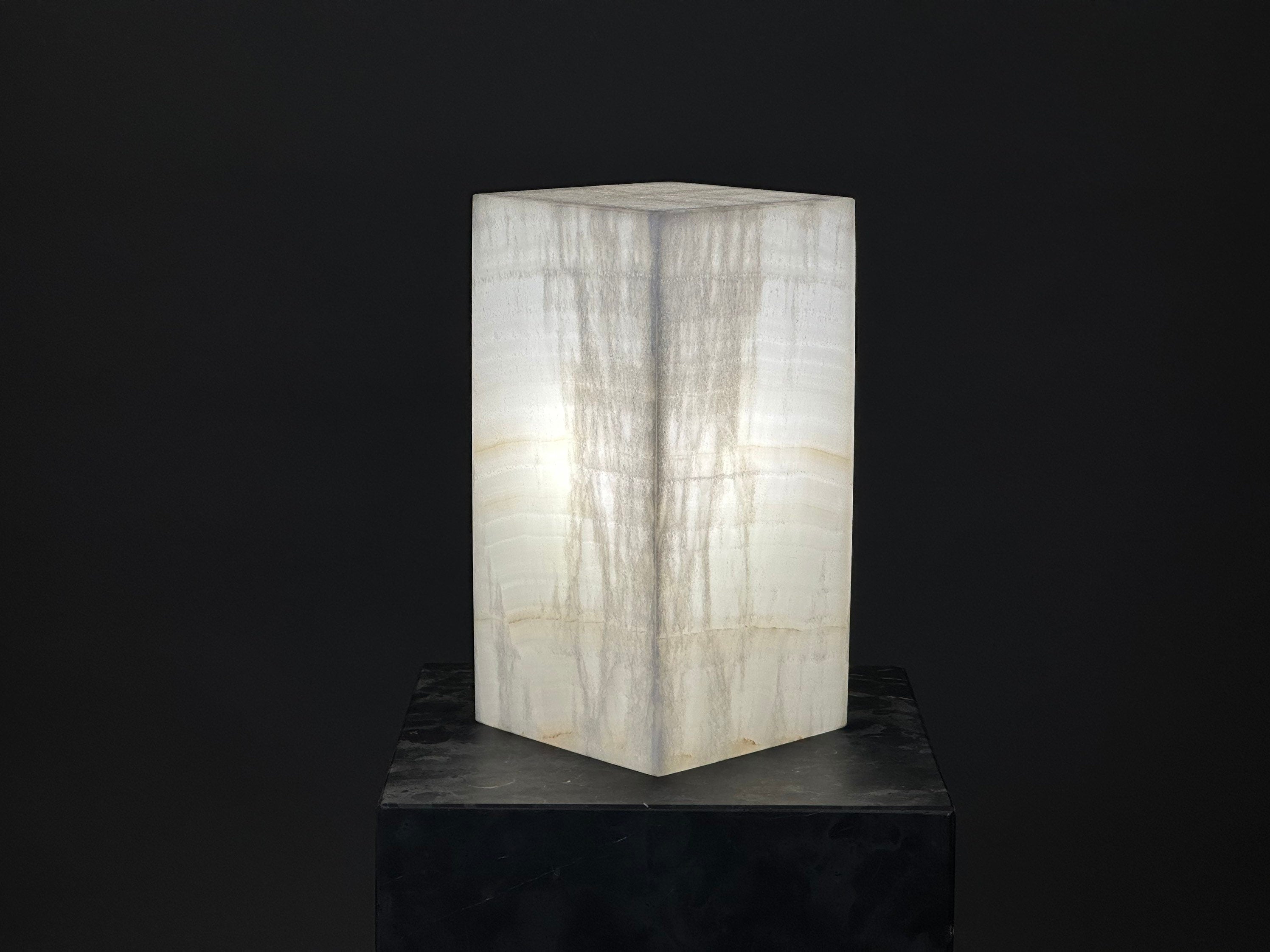 Onyx Lamp | Genuine Square Banded Onyx Table Lamp | Home Decor | Desk Lamp | Beautiful Lamp | Table Lamp