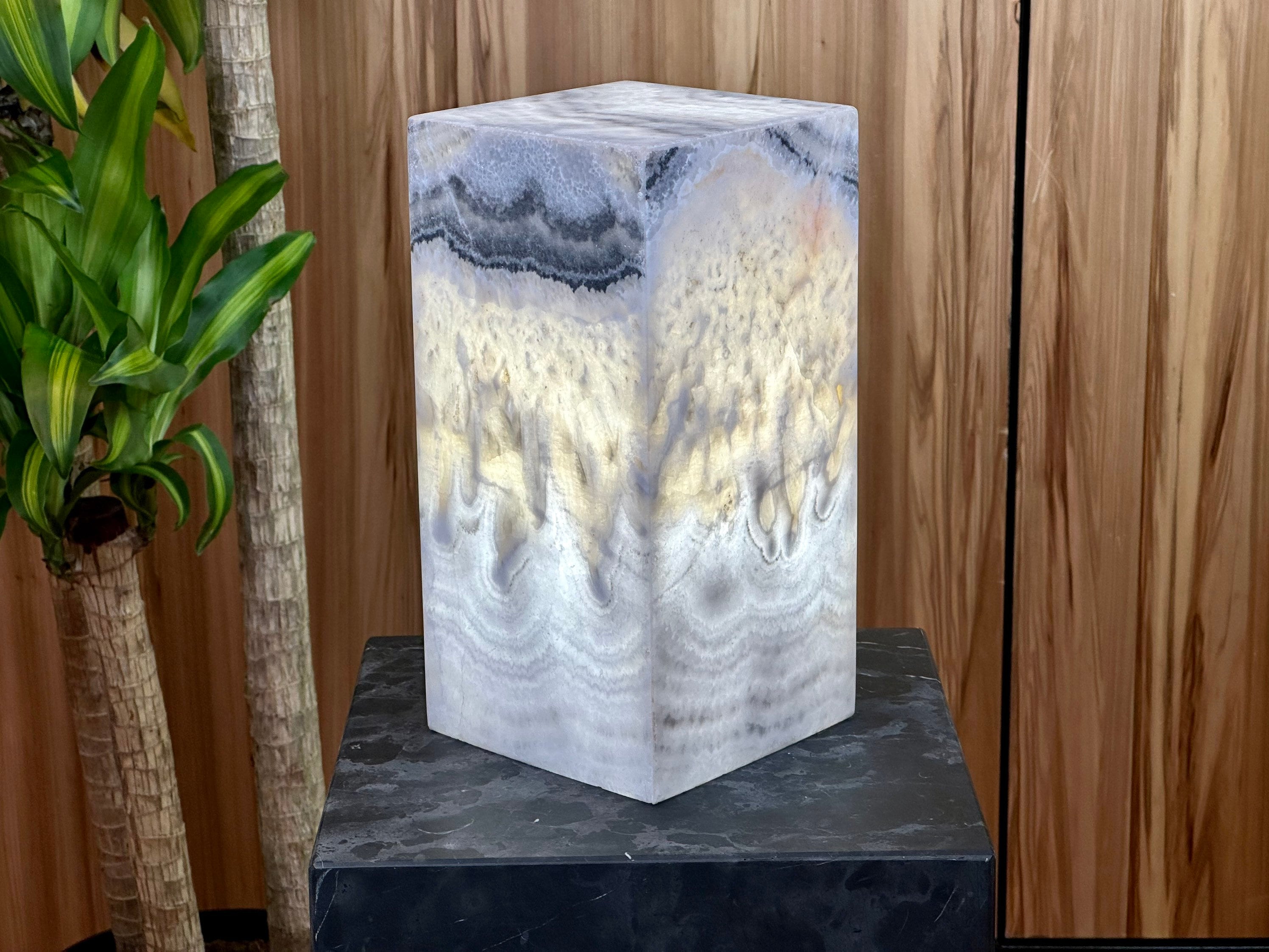Gray Onyx Lamp - Lamp for Bedroom - Home & Decor - Bedside Lamp
