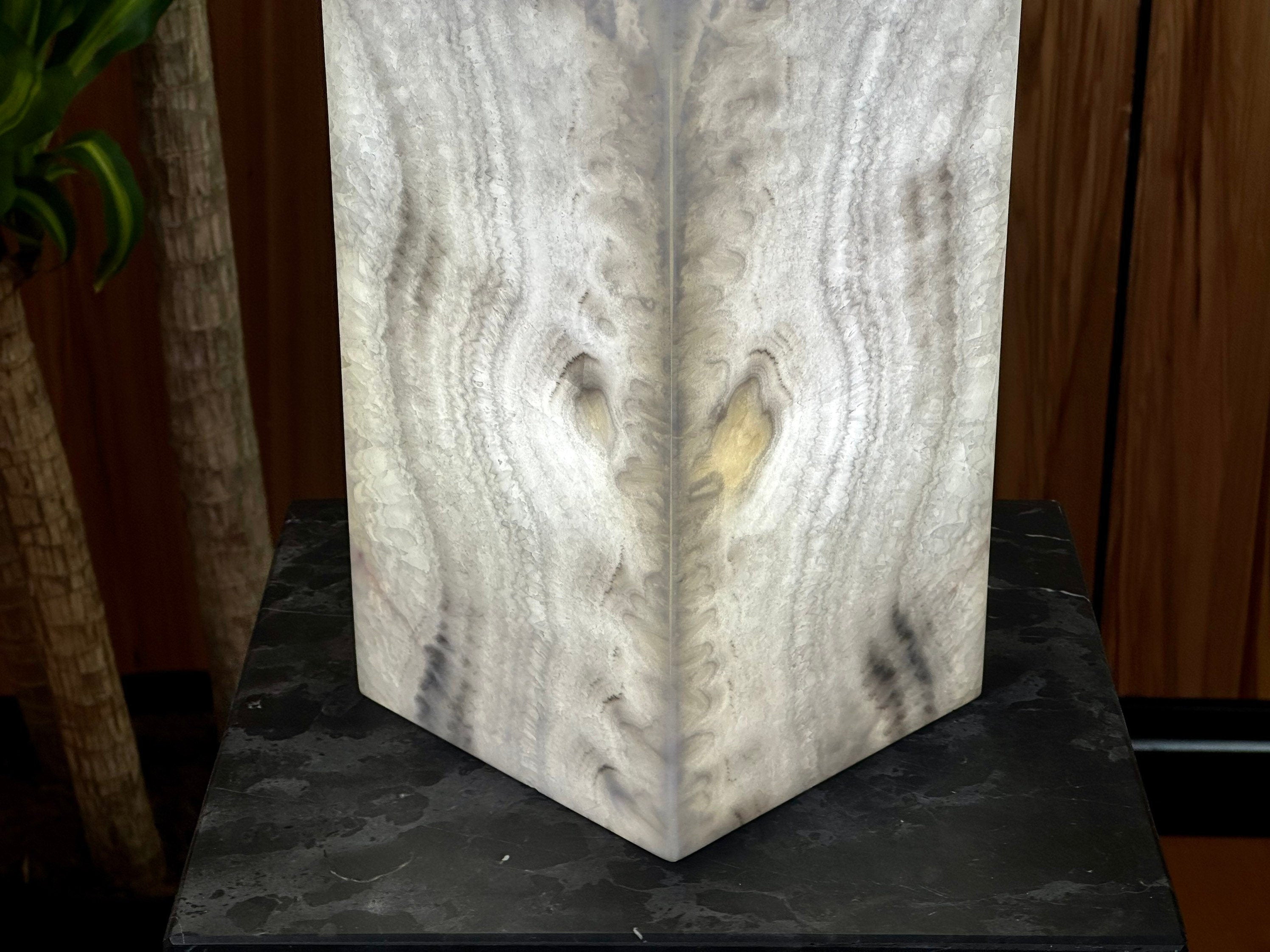 Gray Onyx Lamp - Lamp for Bedroom - Home & Decor - Bedside Lamp