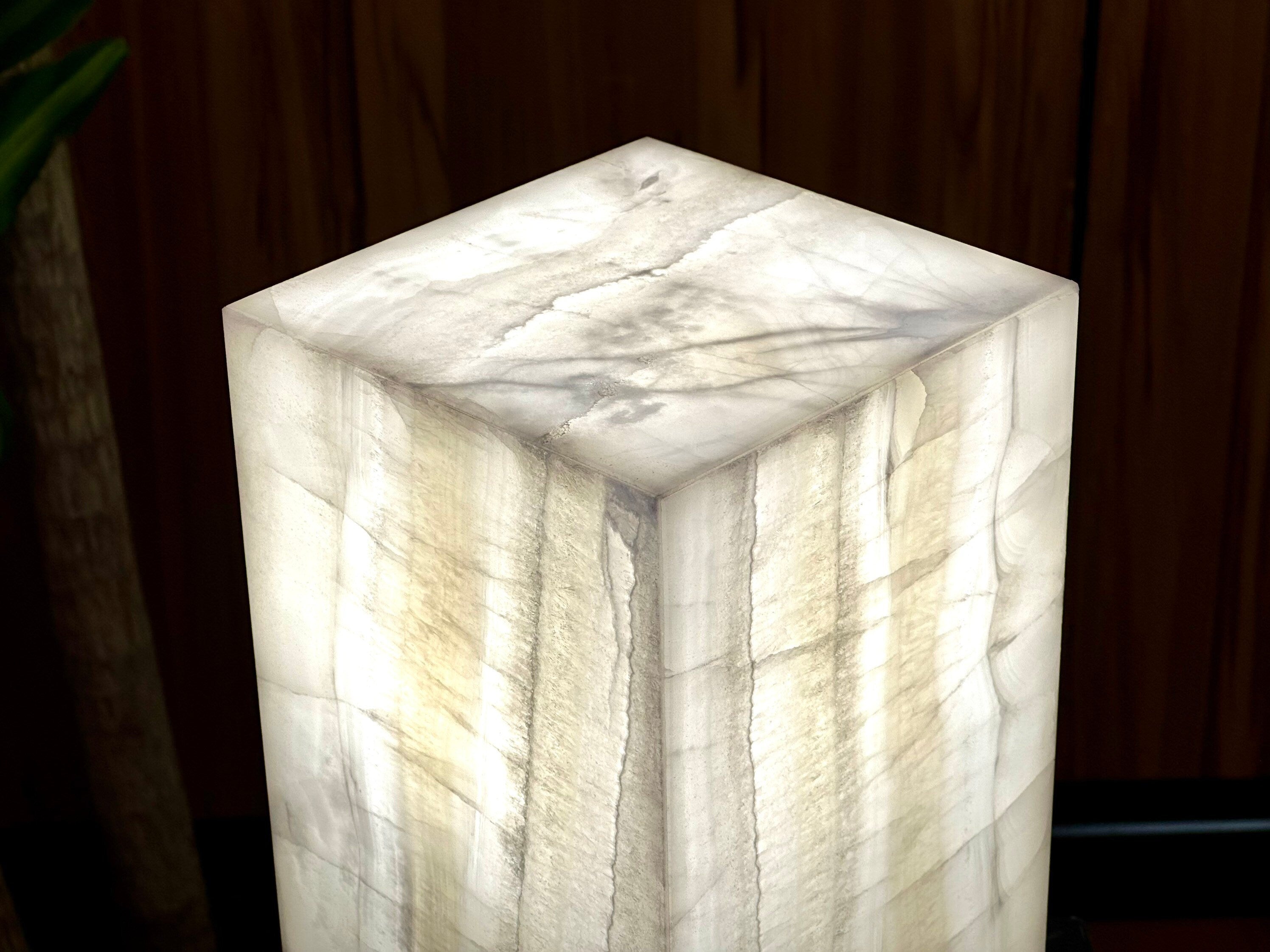Onyx Nightstand Lamp - Handmade Table Lamp for Bedroom and Living Room Decor, Beautiful Onyx Stone Accent to Brighten Your Space