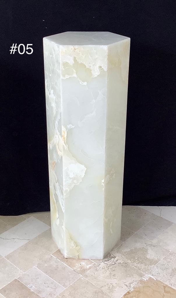 Hexagon Ncar Floor Lamp - Pearlescent Onyx Lamp - Rare Minerals - Luxury Home & Decor - Onyx Lamp