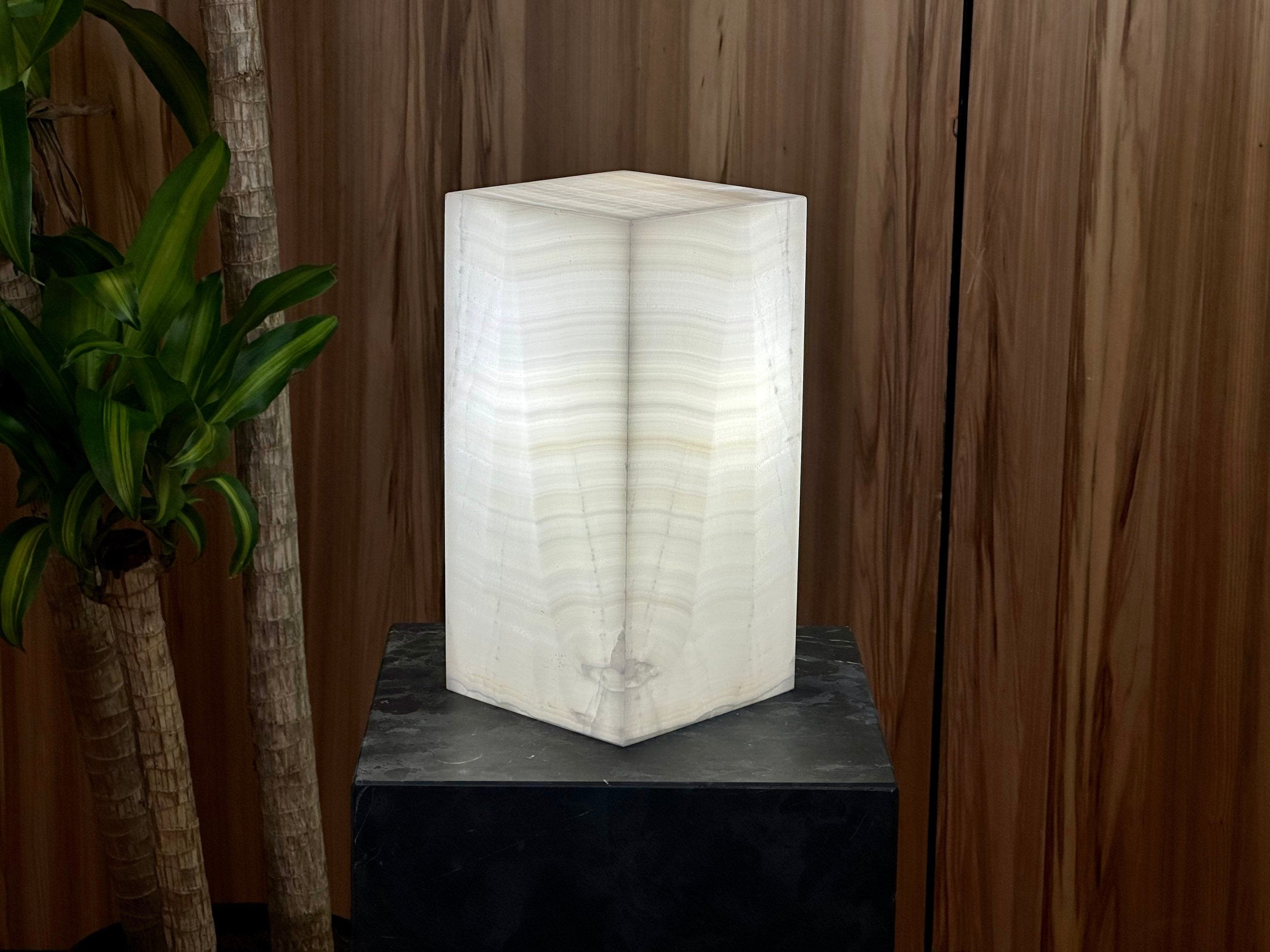Pure White Onyx Lamp - Bedside Lamp, Nightlight, Modern Lighting