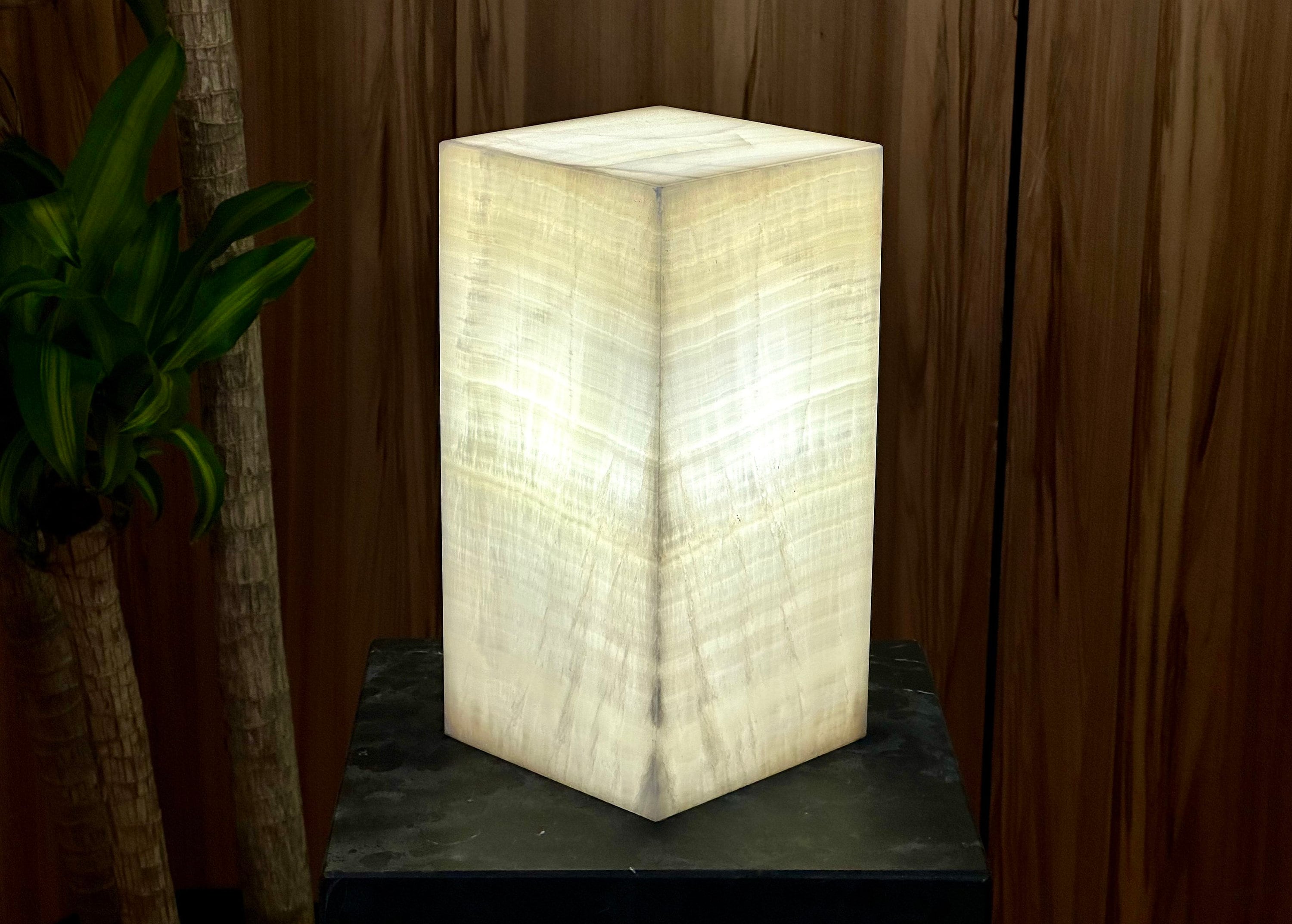 Golden Onyx Lamp - rectangular Design - Home and Decor - Illuminating Lamp - Salt Lamp