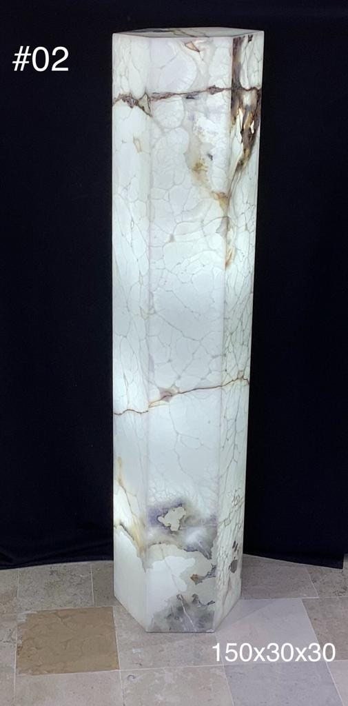 Hexagon Ncar Floor Lamp - Pearlescent Onyx Lamp - Rare Minerals - Luxury Home & Decor - Onyx Lamp