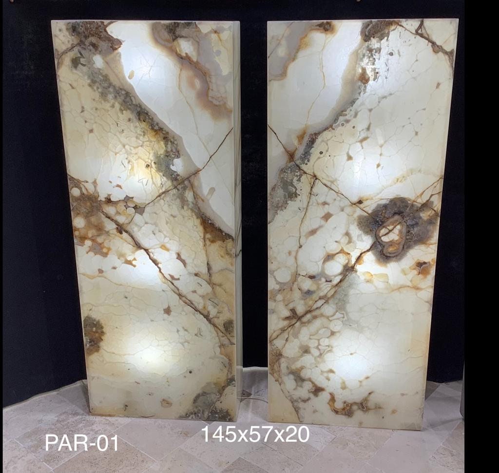Ncar Floor Lamp Pair- Pearlescent Onyx Lamp - Rare Minerals - Luxury Home & Decor - Onyx Lamp