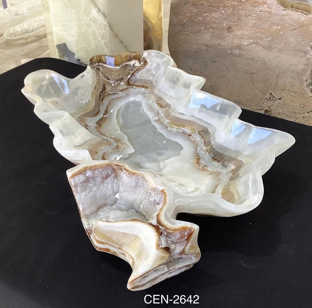 Luxurious Entryway Decor Bowl - Handmade with Pearlescent Onyx - Truly Unique - Exquisite Crystal - One-of-a-Kind Masterpiece