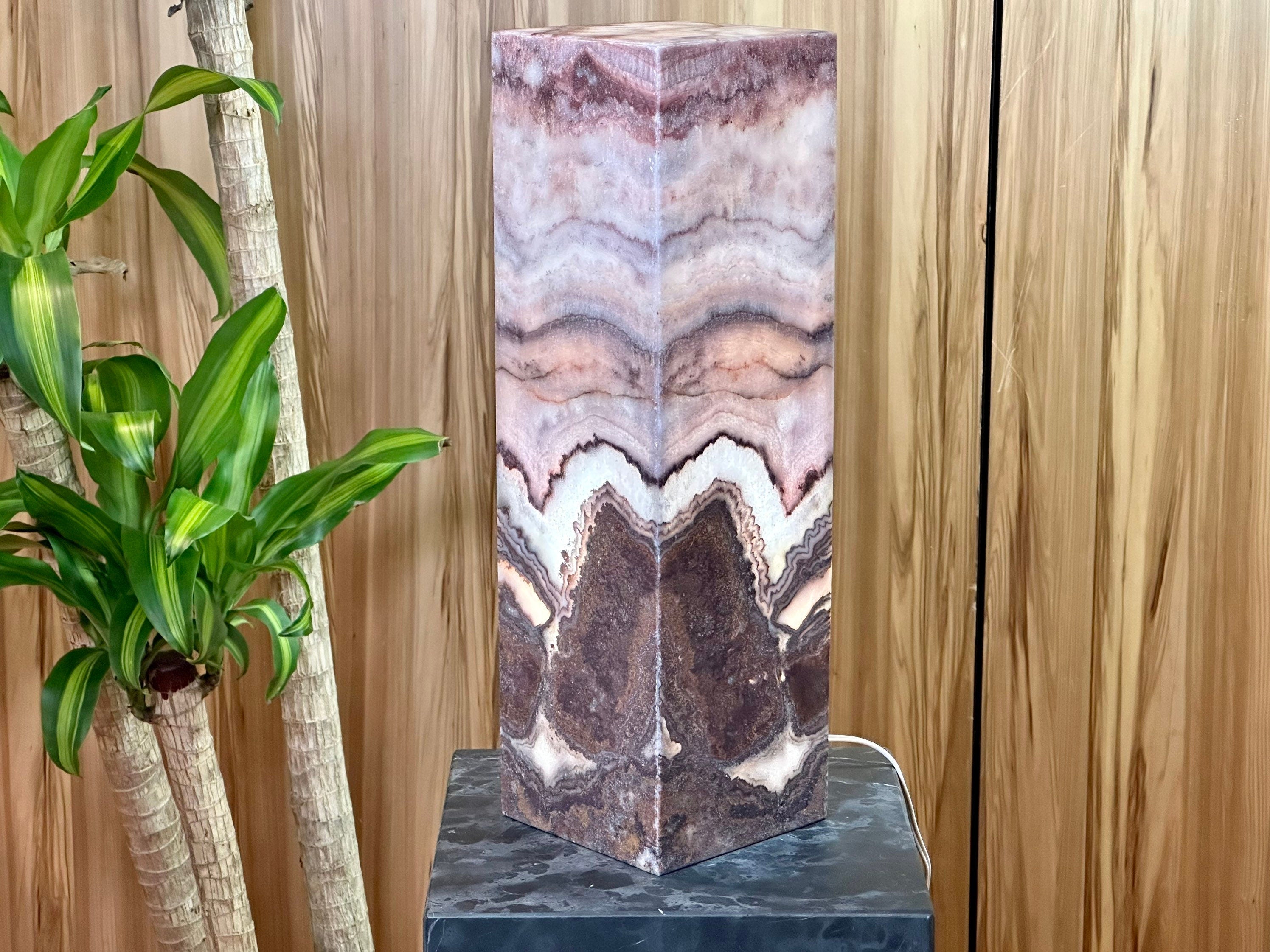 Purple Aura - Calcite Crystal Lamp - Serenity Relaxation - Handmade - Home & Decor - Chakra Stones
