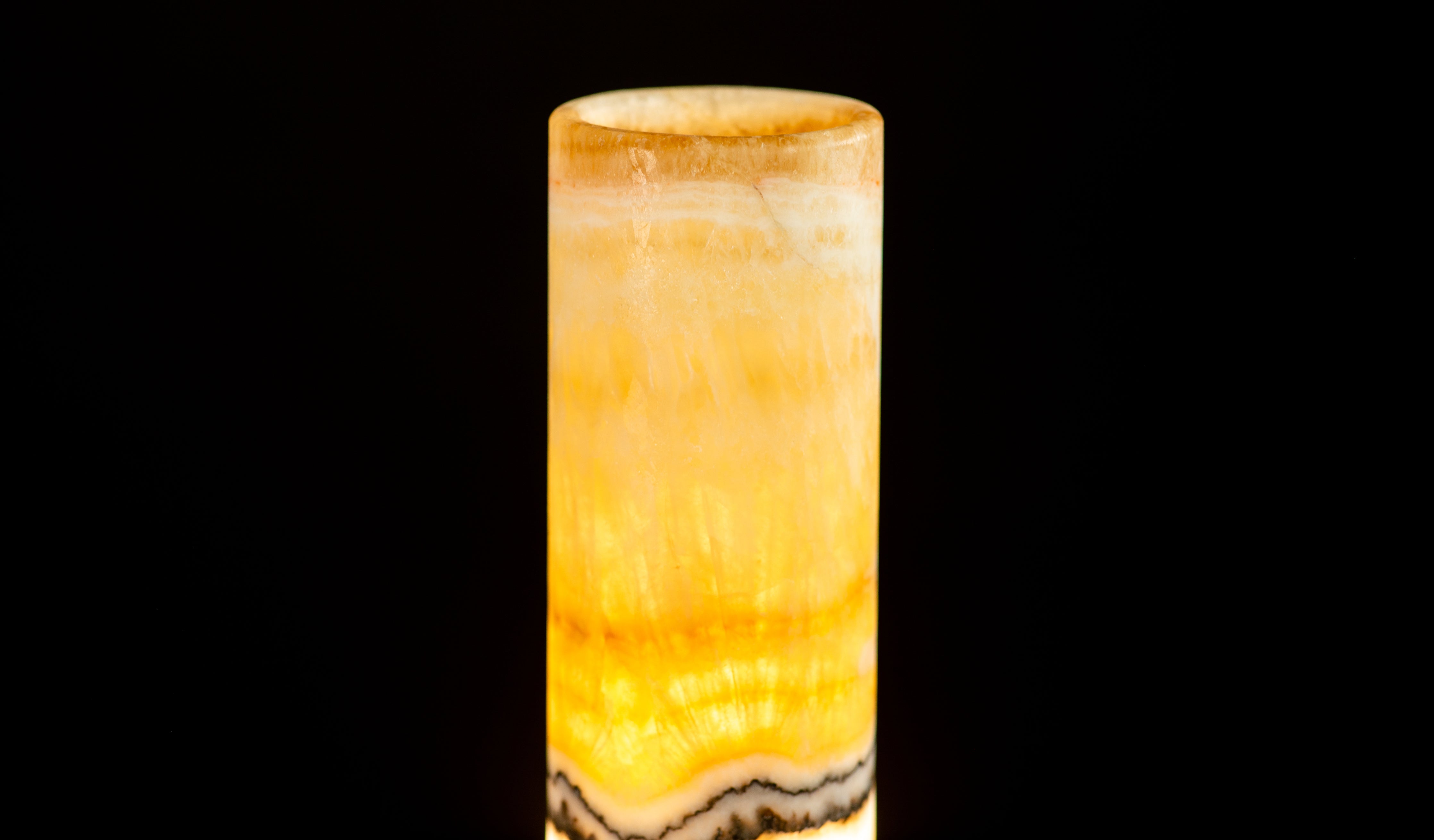 Beige Banded Onyx Lamp